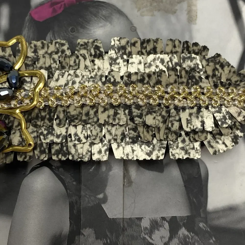 Riviera Women's Gold-Tone Feather Hair Clip Barrette w/ Metal & Beaded Flower